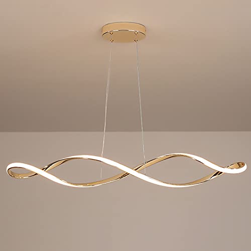 Suspension LED dimmable en aluminium miroir pour salle à manger et salon