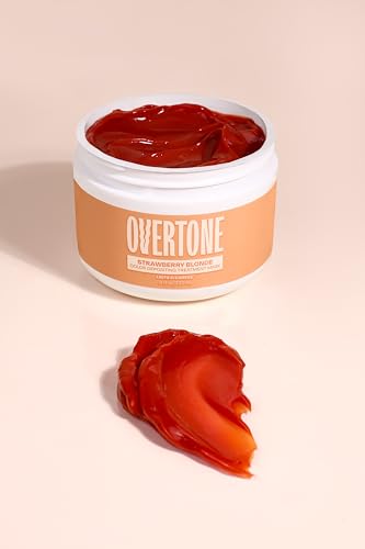 Overtone Semi Permanent Hair Color Conditioner, Strawberry Blonde, 8 oz, Nourishing, Damage-Free, Color Depositing Mask for All Hair Types with Shea Butter & Coconut Oil, Vegan & Cruelty-Free