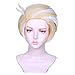 FantaLook Short Blonde with White Cosplay Wig for Men Halloween Costume