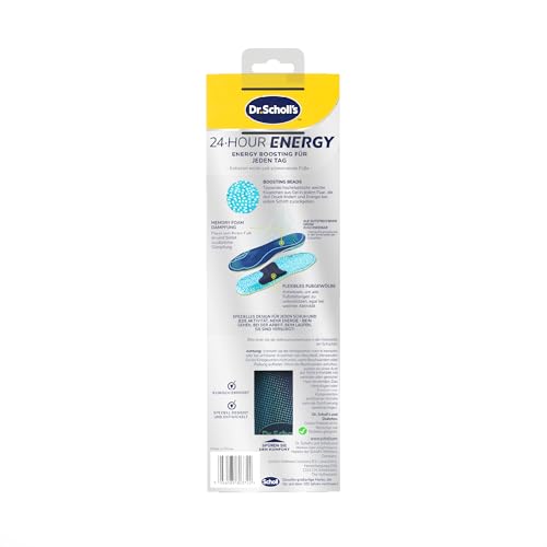 Dr. Scholl’s 24-Hour Energy Einlegesohlen -Gibt mit jedem Schritt Energie zurück, lindert müde, schmerzende Füße mit Memory Foam, Boosting-Beads-Technologie,flexible Fußgewölbestütze,EU Größe 40-47.5
