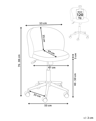 Sedia Da Ufficio Rosa Con Seduta E Schienale In Velluto A Coste, Girevole, Regolabile In Altezza, Moderna, Per Home Office - 3