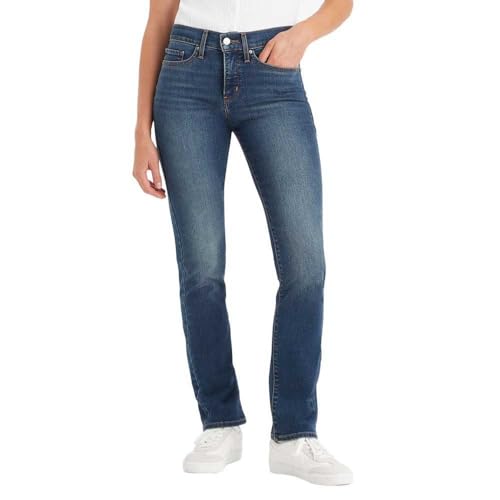 Levi's 314 Shaping Straight Vaqueros, Zealous Blue, 32W / 30L Mujer