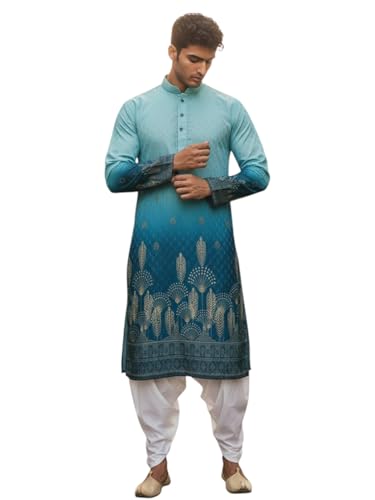 Trustous Men's Printed Kurta Dhoti Set Traditional Ethnic Wear fo...