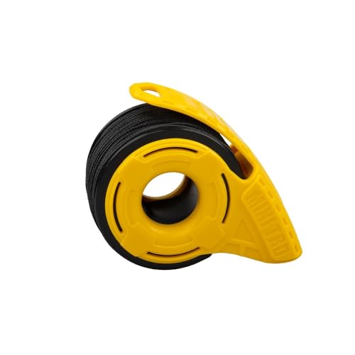 Tactical Utility Cord Dispenser for Micro Paracord – Pre-Loaded with 125 feet of Black Micro Paracord (Yellow)