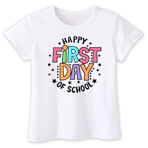 First Day of School Shirts for Boys Girls Kids, Back to School Shirt for Toddler, Happy First Day of School Funny Tee