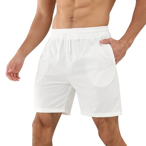 Generico Trajes de piscina, pantalones cortos de hombre Quick Dry ligeros, pantalones cortos con forro de malla transpirable baño, gimnasio, natación, surf, vacaciones, fútbol sala, deportes, correr