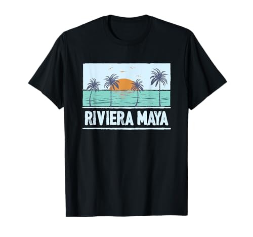 Retro Riviera Maya México Tropical Sunset Beach Vacaciones Camiseta