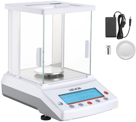 VEVOR Analytical Balance, 120 g x 0.001 g High Precision Accuracy Lab Scale, g/oz/ct/mg 4 Units Electronic Digital Analytical Balance with Glass Draft Shield, for Laboratory Jewelry Pharmacy