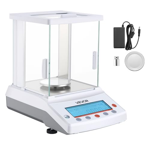 Image of VEVOR Analytical Balance, 120 g x 0.001 g High Precision Accuracy Lab Scale, g /oz /ct /mg 4 Units Electronic Digital Analytical Balance with Glass Draft Shield, for Laboratory Jewelry Pharmacy