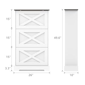 X design shoe cabinet with 3 flip drawers 15 pair narrow entryway organizer american style walnut top anti tip fits behind doors 66x255cm  urban country home decor