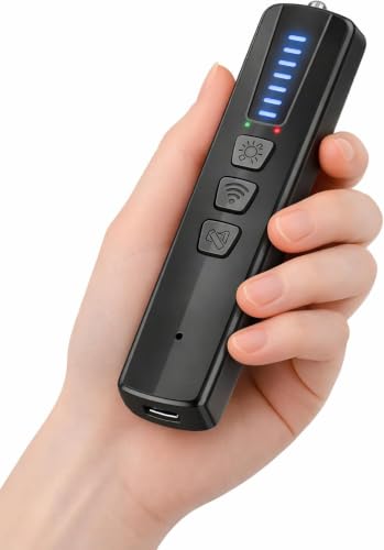 Minyii AI Powered Hidden Camera Detectors, with LED Flashlight - Black
