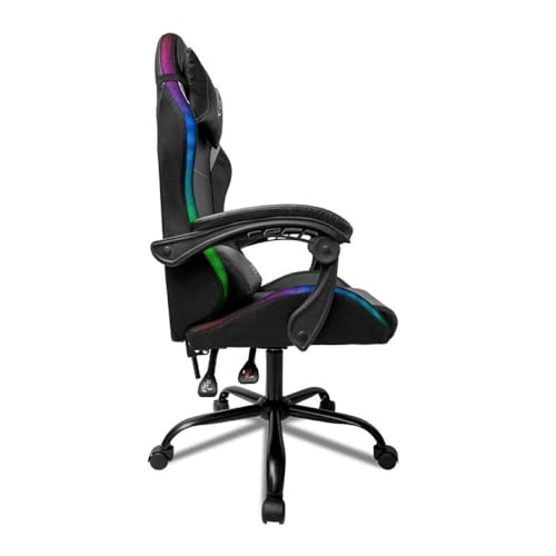 Cadeira Gamer TGT HR RGB | Reclinável 135° | Couro PU | LED RGB | Almofadas Lombar e Pescoço | Preto | TGT-HR-RGB01 glide