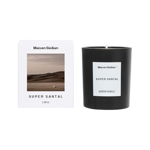 Super Santal Candle by Maison Sicilian | Inspired by Santal 33 | 24 Hour Burn | Premium Coconut Beeswax Blend + Luxury Fragrance Oil | Untamed & Soft Ambiance & Thoughtful Gift
