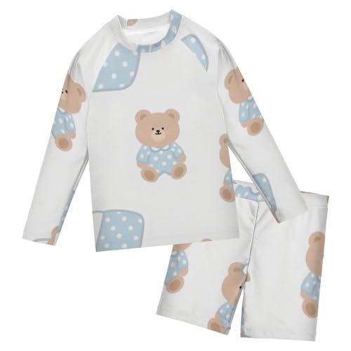 Traje de baño de oso marrón para niños bañador dos piezas anti UV