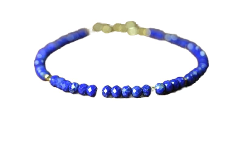 Bracelet lapis lazuli véritable taillé en rondelle facettée haut de gamme