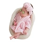 Picture of Newborn Monthly Baby Photo Props Bathrobes with Towel Sets for Boys Girls Photography (Pink)