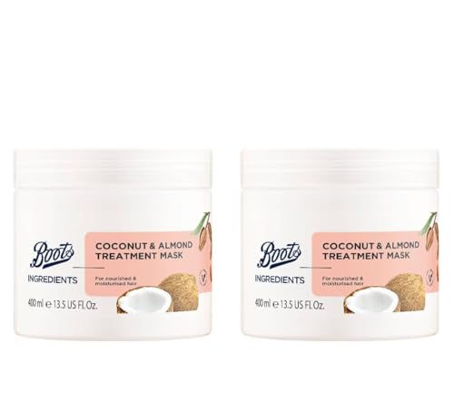 Boots Ingredients Coconut and Almond Treatment Mask 13.52 Fl Oz. (Pack of 2)