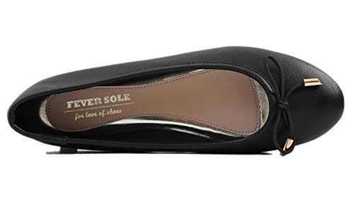 FEVERSOLE Women's Soft Cushion Comfort Round Toe Metal Trim Fashion Ballet Flats Walking Shoes4