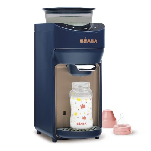 BÉABA, Chauffe Biberon, Preparation Biberon Automatique et Instantanée en 20 secondes Sans Préchauffe, Dose Mélange Distribue le Lait, Choix Température entre 22°et 70°, Milkeo Plus, Night Blue