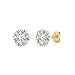 14k Yellow Gold Solitaire Round Cubic Zirconia CZ Stud Earrings with Gold butterfly Pushbacks