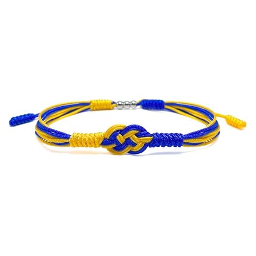 HARACRAFT Ukraine Infinity String Bracelet, Ukrainian Proud Forever Country Flag Color Tibetan Bracelet, Surfer WristWrap Bracelet for Men, Women, Forever Friendship, Lucky and Protection (Ukraine)