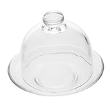 Amosfun Hochbeinerscheibe Mit Abdeckung Verdickter Obstteller Servierplatte Salatteller Ornamente Platte Klare Vorspeisenteller Kleine Essteller Obst-snack-teller Glas Transparent