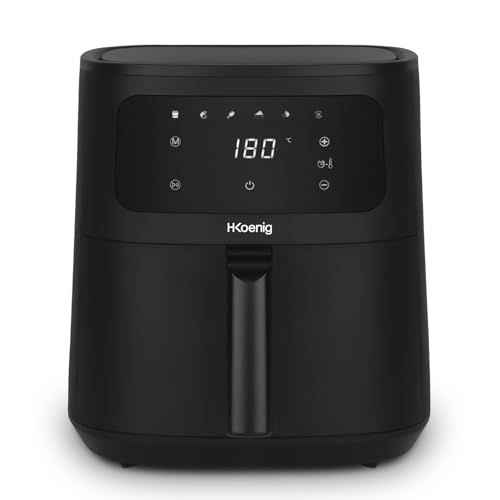 H.Koenig Airfryer XXL FRY880 Fritteuse ohne Öl, Kapazität 8 l, für bis zu 10 Personen, verstellbar 80 – 200 °C, 5 Kochmo...