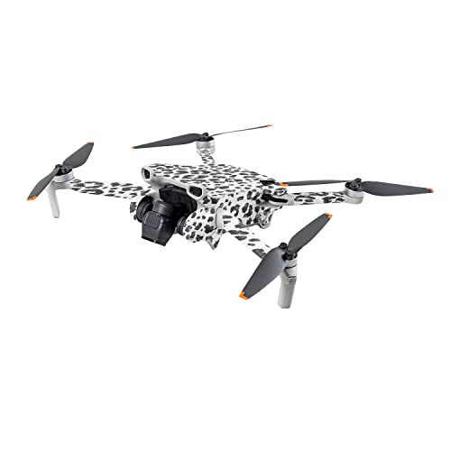 Image of MightySkins Carbon Fiber Skin Compatible with DJI Mini 3 - Snow Leopard Print | Protective, Durable Textured Carbon Fiber Finish | Easy to Apply