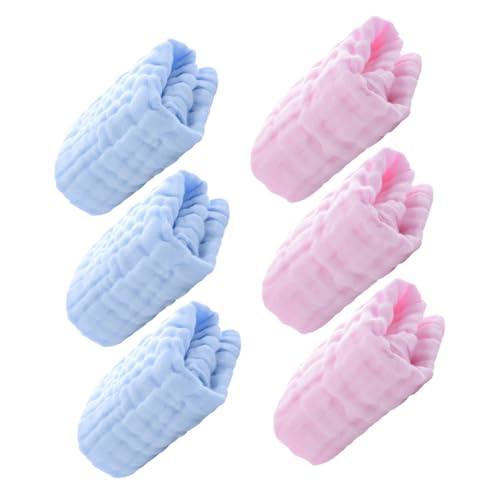 DECHOUS 6-Pack Baby Muslin Washcloths Soft Absorbent Cotton Towels for Infants for Burping and Drooling Newborn Hand Towels Baby Shower