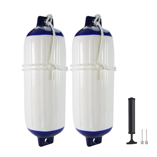 YLVERX 2-Pack Heavy Duty Boat Fenders with Ropes –...