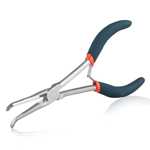 SPEEDWOX Long Reach Needle Nose Pliers with Serrated Jaws Angled Pliers for Hard to Reach Spaces - Jewelry Making