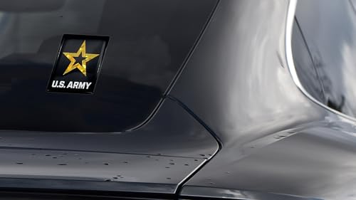 Image of Elektroplate US Army Star Premium Reflective Car Decal 3.1 inch | Officially Licensed, Weatherproof Automotive Grade Metallic Domed Sticker for Water Bottle, Laptop & More; Made in the USA