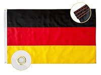 Qanmua Deutschland Flagge 90 x 150 cm, 210D Nylon 160g/m² Durable Nationalflagge Bundes und Deutschland Fahne mit Messingösen, Deutsche Flagge mit Genähten Streifen für Innen und Außen