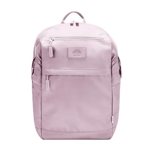 uninni 16” student backpacks, Age 8+ & Adults with Padded, and Adjustable Shoulder Straps, Laptop compartment. (Dusty Pink)