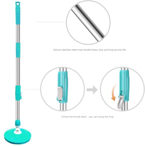 Image of Smart Premium 360 Spin Mop Stick Rod with Stainless Steel Handle | Adjustable Mop Handle for Floor Cleaning | Heavy Duty, Rust-Proof Refill Rod (2 Refill)