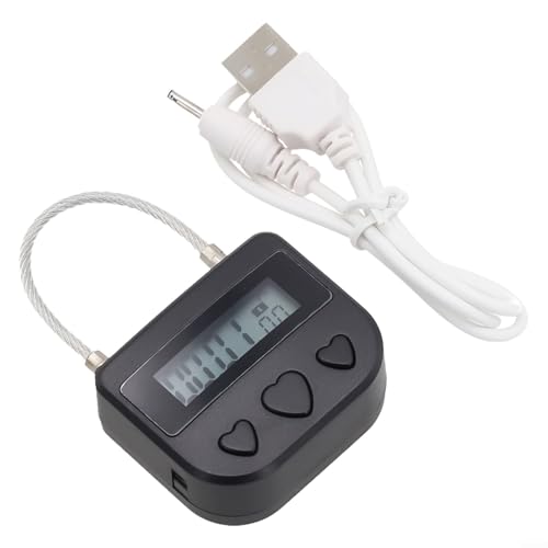 Zeitschloss mit USB-Aufladung und wasserdichter Absicherung für vielseitige Anwendungen inklusive Kabel Schwarz oder Weiß(Black)