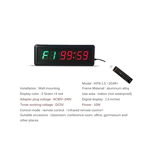 Cronómetro digital para gimnasio con control remoto LED miniatura 6