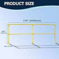 BIGalleons 9.6’W x 3.4’H Industrial Safety Guardrail - Yellow Galvanized Steel Pipe Railing, Quick-Install Indoor/Outdoor — image 2
