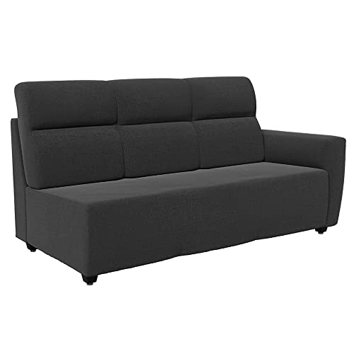 Image of Wakefit Sofa Set | 3 Year Warranty | Sofa 3 Seater, 3 Seater Sofa for Living Room, Wooden Sofa Set, 3 Seater + Left Aligned, Sofa for Living Room - Belize(Reflection : Charcoal Grey)