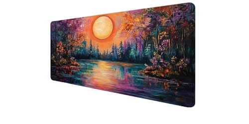 Tapis de souris XXL gaming 1200x600mm motif Lune pour setup PC et bureau