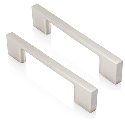 MARGUERASW 6 piezas Tiradores Cocina Tiradores para Cajones Inox Tiradores Armarios - Tirador Puerta Corredera tiradores de muebles de cocina distancia del Agujero 96mm Cover