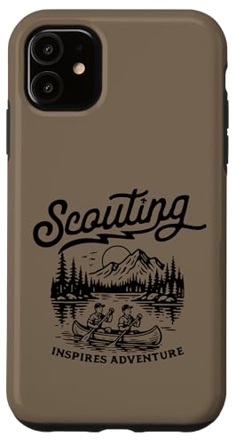 Scouting Inspires Adventure Canoe Outdoors Retro Scouts �X�}�z�P�[�X iPhone 11 �p