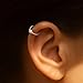 925 Sterling Silver Cartilage Earring - Thin Tiny 20 Gauge 8mm diameter - White Opal Helix Hoop - Handmade Silver Helix Piercing Jewelry For Women - Gift Ready