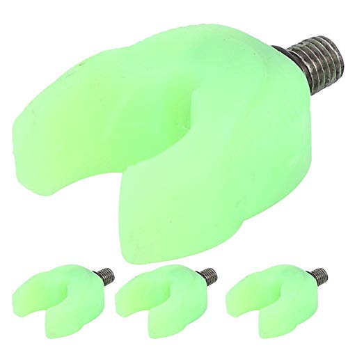 Tihebeyan 4 STÜCKE Flexible Angelrutenhalter Kopf Leucht Silikon Angelrutenkopf Abnehmbare Halterung Kopf Angelzubehör(Leuchtgrün)