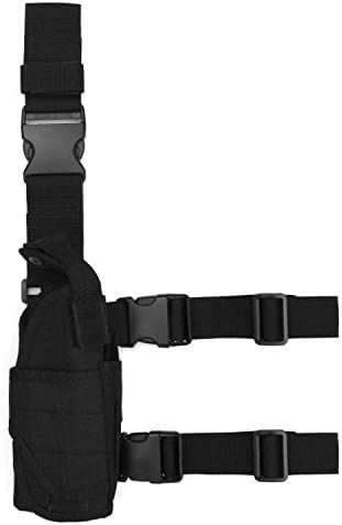 Tactical Holster/Leg Holster/Drop Leg Bag/Gun Holster, Military Adjustable Right Leg Handgun Holster Pouch Airsoft Gun Holder Pistol Pack/Pouch/Case Bag for Hunting,Gun Training (Black)