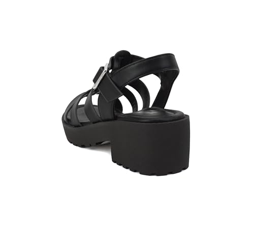 Soda “NEOLA-2” ~ Little Kids/Children/Girls Open Toe Ankle Strap Low Heel Lug Sole Fisherman Sandal3