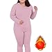 risfzuwb Women's Long Underwear Set,Fleece Lined Sets 2 Piece,Thermal Underwear for Women Plus Size Winter Warm Fleece Lined Base Layer Long Johns Top and Bottom Sets Navy 3XL