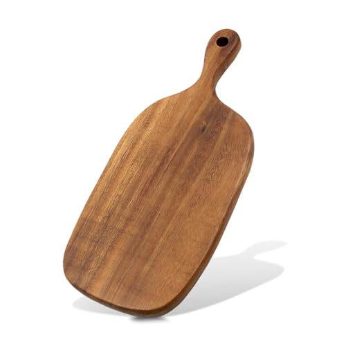 Black Walnut Cutting Boards with Handle and Hole,Square Walnut Wooden Chopping Boards Wood Charcuterie Serving Bread Board Solid Wood Serving Tray for Home Kitchen Meat Cheese Pizza Display Fruit