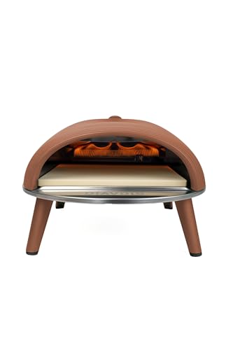 DeliVita Diavolo Gas-Fired Portable Pizza Oven – Powered by Propane, Butane or Camping Bottles, Includes Accessories - Folding Peel, Carry Case, Temperature Gun, Camping Regulator and Gas Regulator