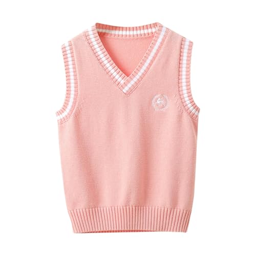 Gilet lavorato a maglia per ragazzi ragazze maglione con scollo